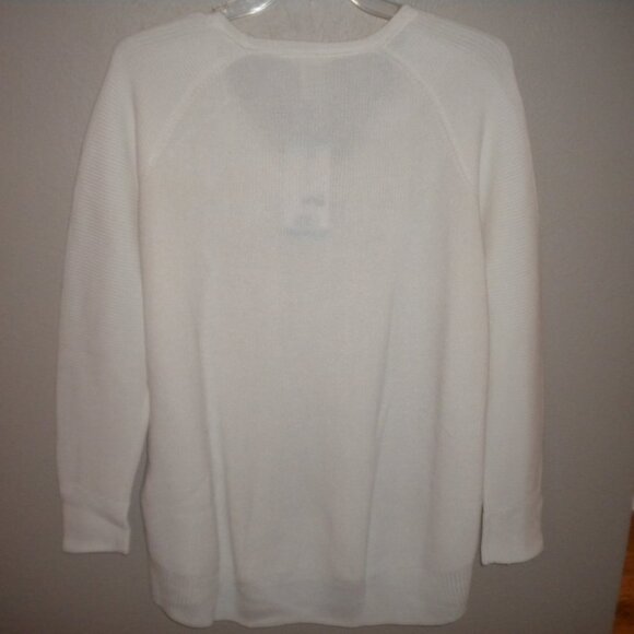 Matty M Women's Plus Size 2X Ivory Rib Stitch V Neck Sweater NWT - Picture 6 of 6